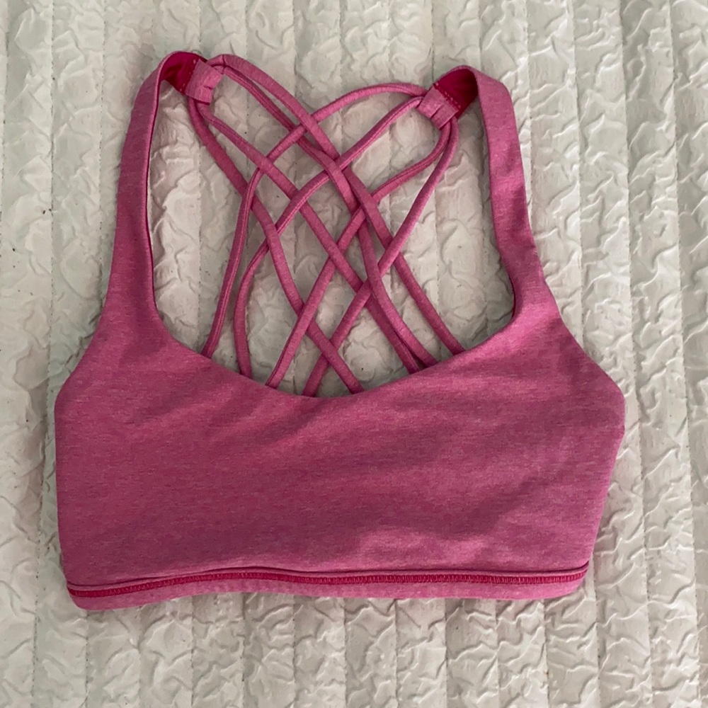 pink free to be wild lululemon sports bra